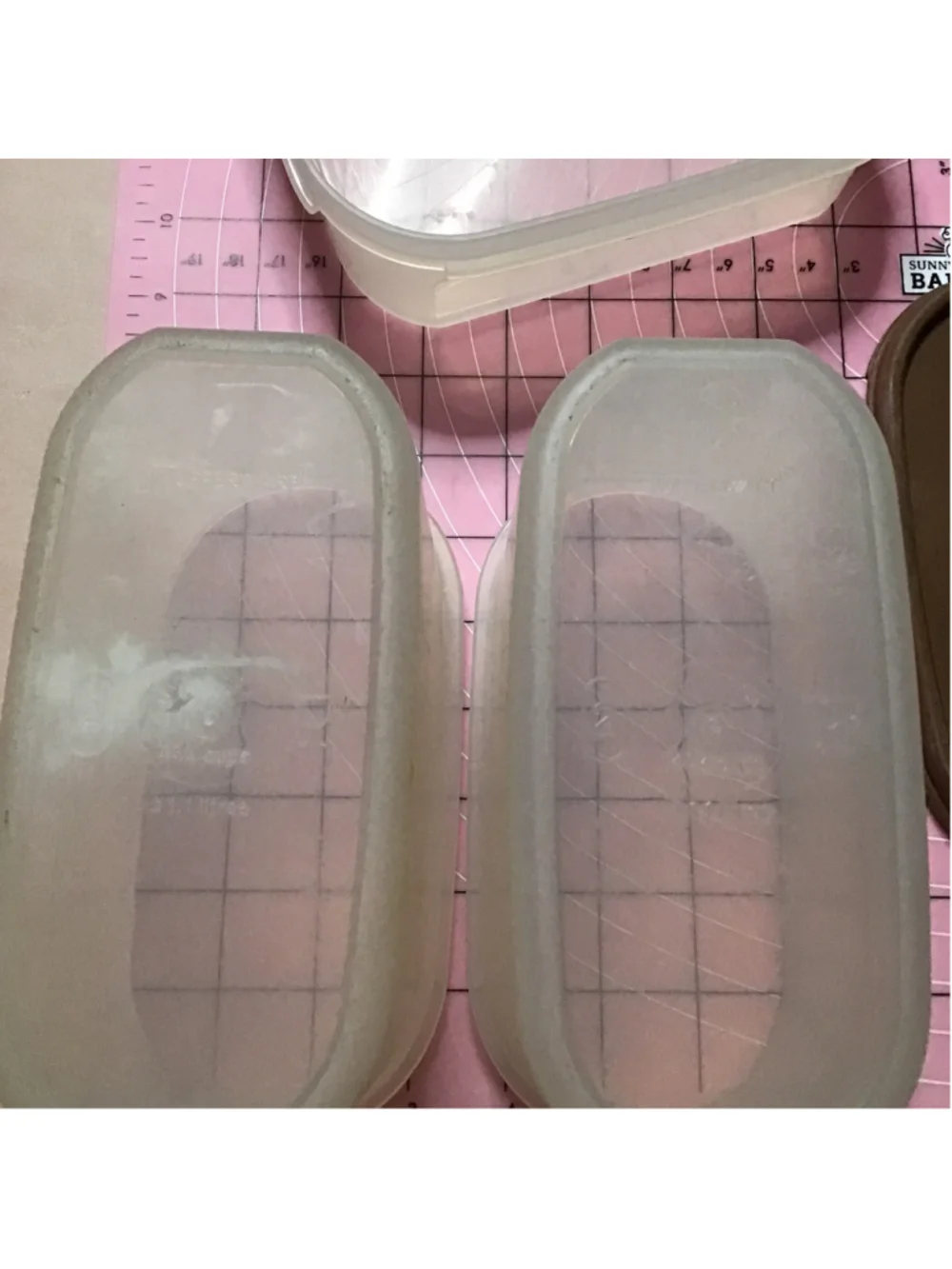 5 pc. Tupperware Food Storage Containers Set Clear Brown
